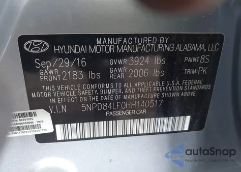 2017 Hyundai Elantra Se from USA, damaged, VIN 5NPD84LF0HH140517